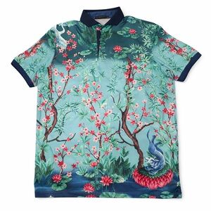 Greyson Peacock and Floral Print Men's Shirt